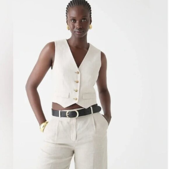 J. Crew Jackets & Blazers - NWT J. Crew Classic vest in stretch linen blend CA761
